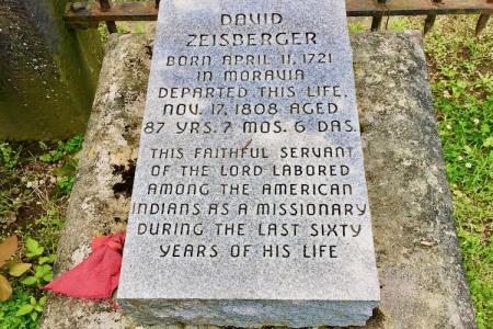 Grave of missionary David Zeisberger at Goshen