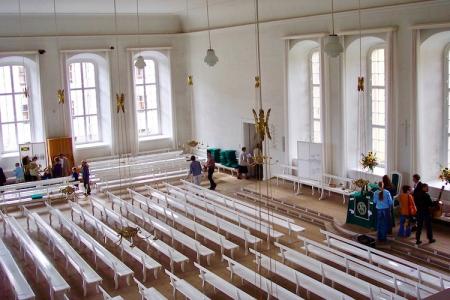 Interior of the Herrnhut Moravian church