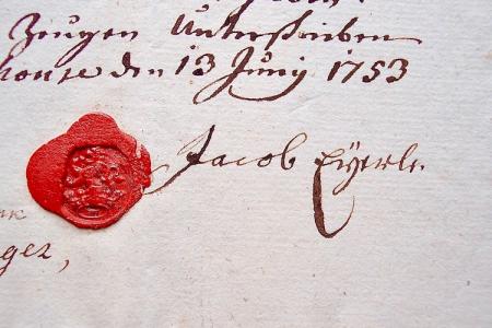 Signature of Johann Jacob Eyerly senior