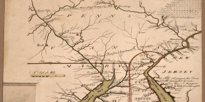 American Philosophical Society, Map of Proposed Roads through the Southeastern part of Pennsylvania (1771)